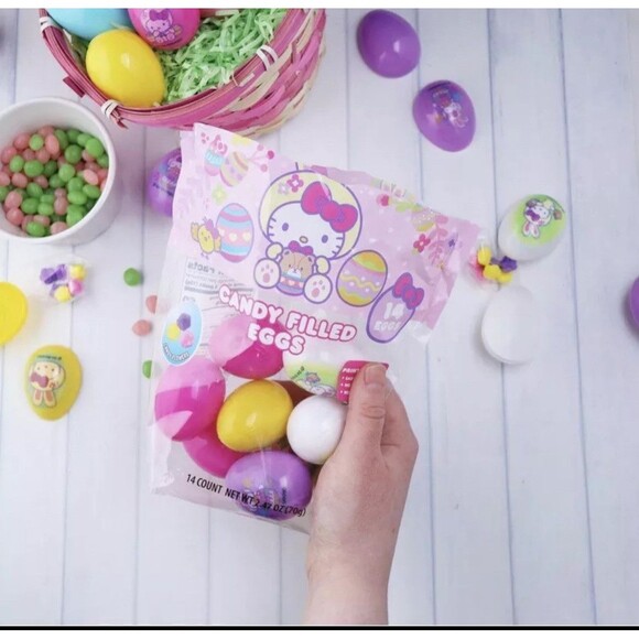 Hello Kitty Themed Easter Eggs Set, Prefilled with Assorted Hard Candies 14ct - Picture 3 of 5